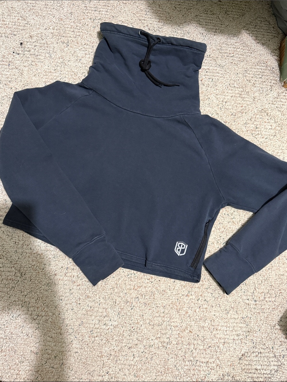 Born Primitive Navy Cropped Funnel Neck Pullover